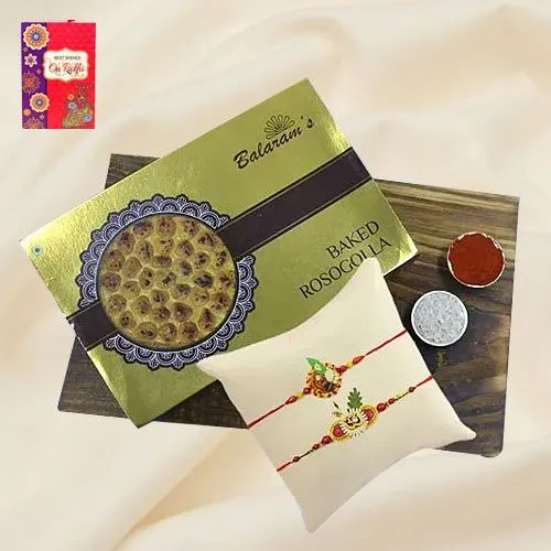 Toothsome Rasgulla from Balaram Mullick with Twin Ethnic Rakhi