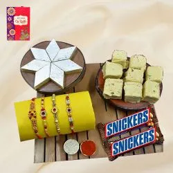 Finest Stone Rakhi with Haldiram Sweets N Imported Chocolate