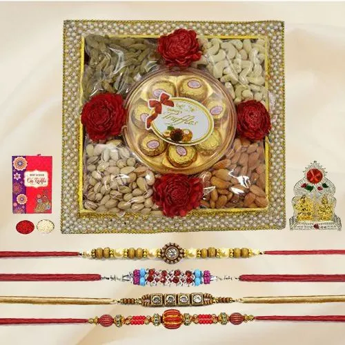 Best-matched Dry Fruits N Designer Rakhis