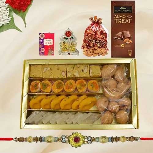 Fancy Rakhi and Assorted Sweets Delight