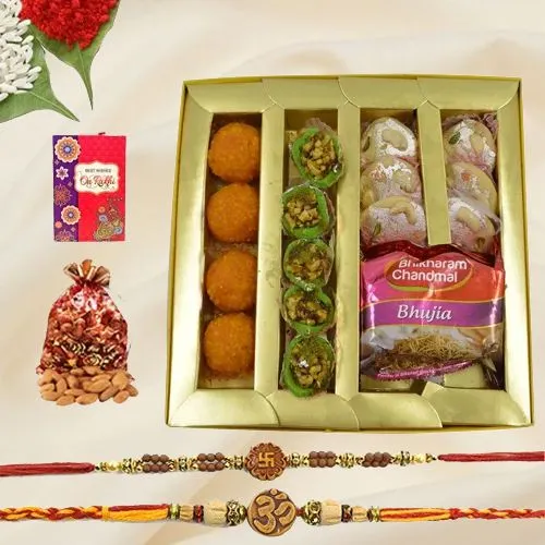 Auspicious Rakhi with Delectable Sweets