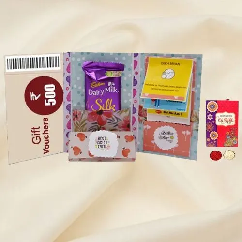 Return Gift of Personalized Envelope with Rakhi Chocolates