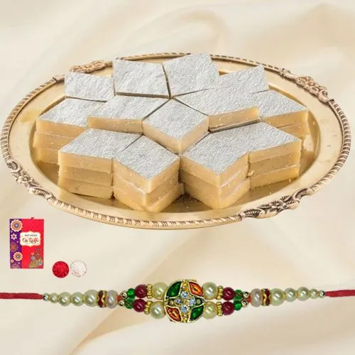 Mouthwatering Kaju Katli & Rakhi with free Roli Tilak Chawal