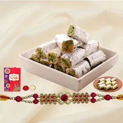 Tasty Kaju Pista Roll & Rakhi Duo