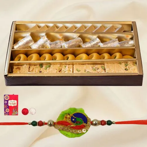 Delicious Mix Mithai & premium Rakhi  with free Roli Tilak Chawal