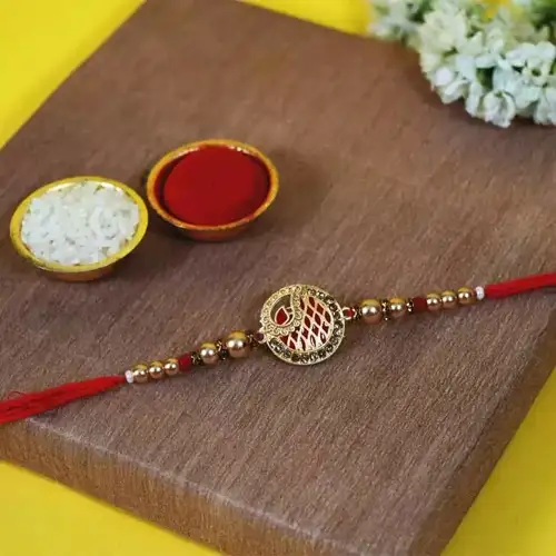 Suave Kundan Studded Rakhi