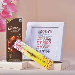 Superb Rakhi with Chocolates n Photo Frame Combo