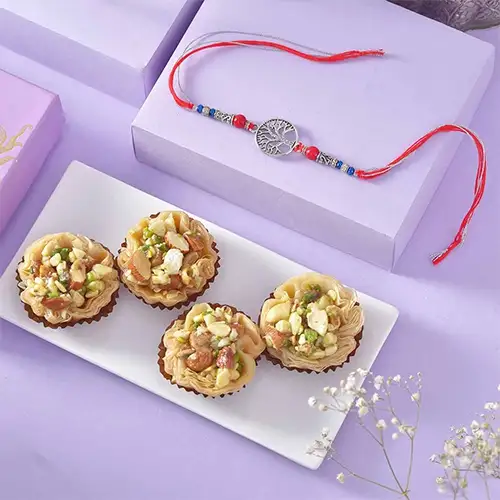 Ravishing Tree of life Rakhi  N  Baklawa Combo