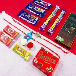 Auspicious Rakhi with Chocolates Combo