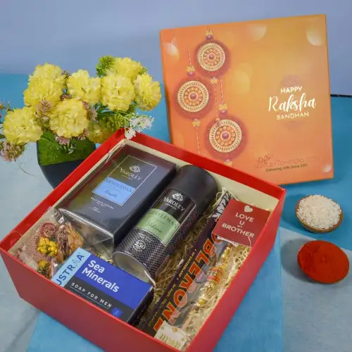 Amazing Rakhi N Grooming Kits Hamper Set