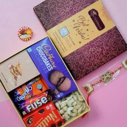 Pretty Rakhi with Nutty Chocolaty Hamper