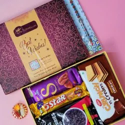 Rakhi with Chocolates n Dry Fruits Combo Box
