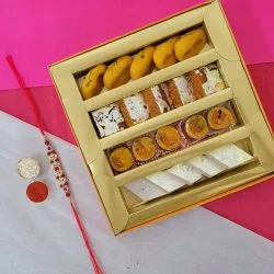 Spectacular Stone Rakhi with Assorted Sweets