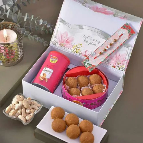 Premium Rakhi Sweet N Nut Hamper