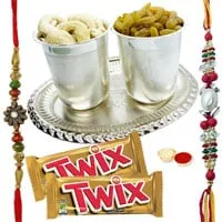 Unique 7 8 Inch Pooja Thali with Parker Pen and 2 Chocos from Twix