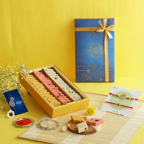 Premium Rakhi  N  Assorted Katli Hamper