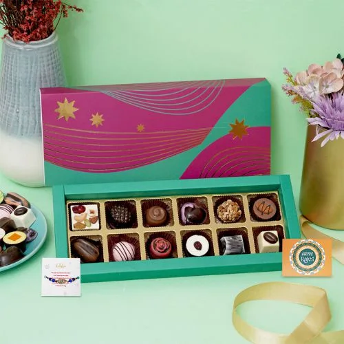 Luxe Chocolates  N  Evil Eye Rakhi Gift Set