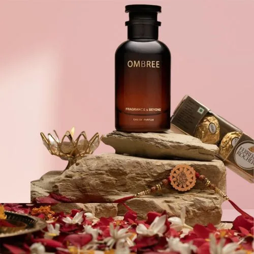 Charming Rakhi  N  Ombree Perfume Gift