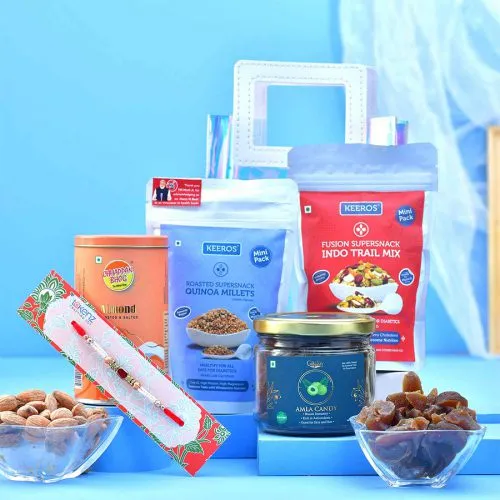 Elegant Rakhi  N  Healthy Snack Hamper