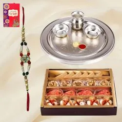 Silver Aarti Thali Rakhi Hamper