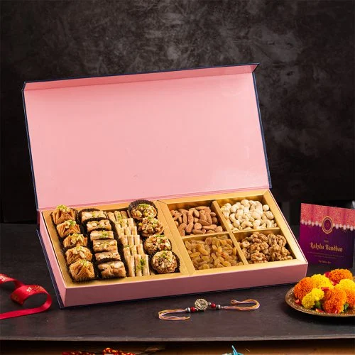 Splendid Rakhi  N  Treats Gift