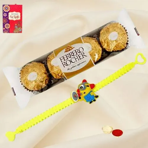 Fabulous Minion Rakhi with Ferrero Rocher Chocolates