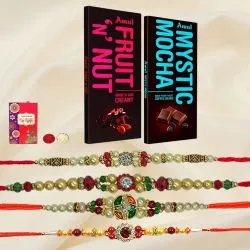 Marvelous Set of Rakhis with Amul Chocolates