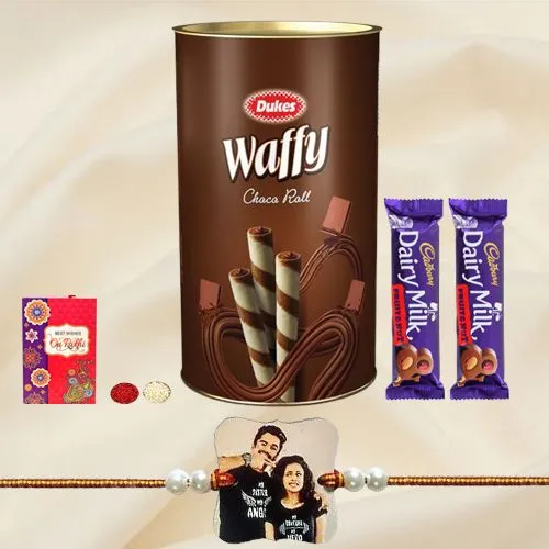 Cadbury with Wafers N Personalized Photo Rakhi