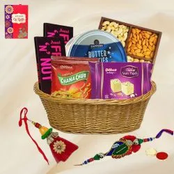 Bhaiya Bhabhi Rakhi with Basket of Assortments