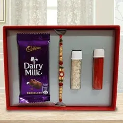 Designer Stone Rakhi with Cadbury Dairy Milk Chocolate