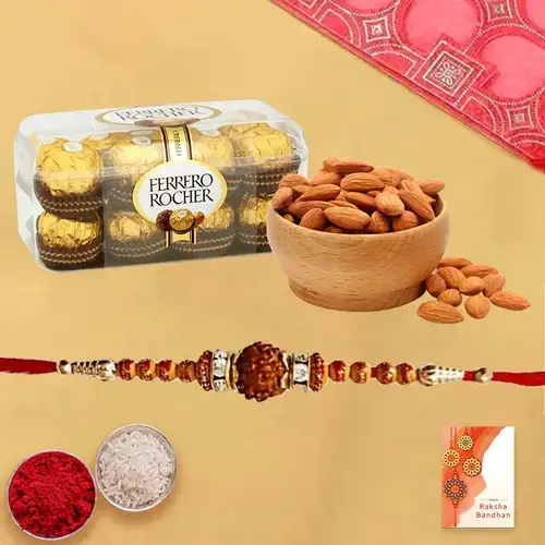 Funky Chocolates with Rudraksha Rakhi