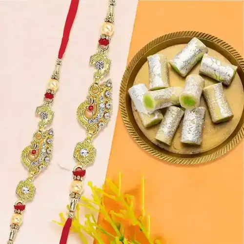 Stunning AD Rakhi N Kaju Roll Combo