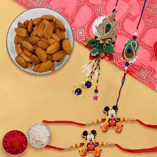 Amazing Family Rakhi Set with Almonds