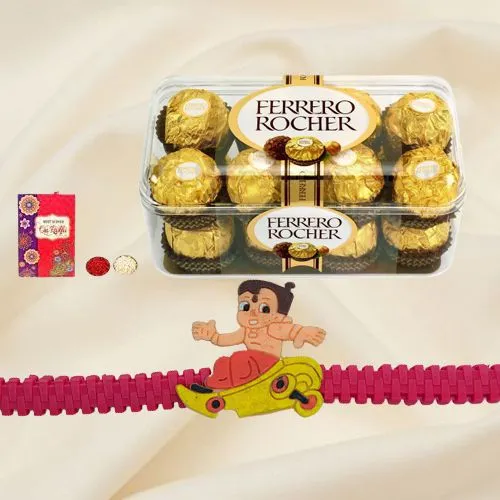 Remarkable Chota Bheem Rakhi with Ferrero Rocher