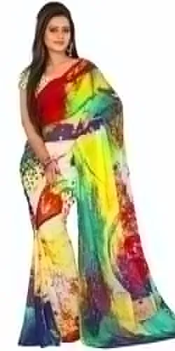 Enticing Digital Printed Georgette Saree in Multicolour