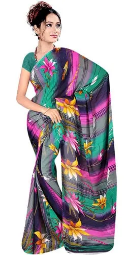 Attractive Womens Printed Georgette Saree from Suredeal Brand