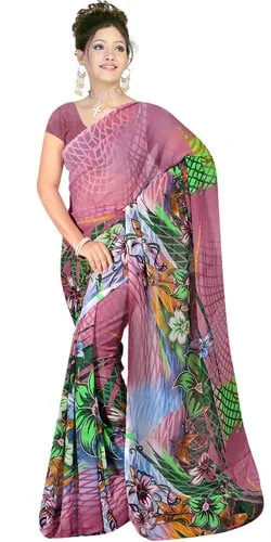 Pretty Women Special Georgette Printed Saree from Suredeal