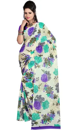 Fascinating Faux Georgette Printed Saree