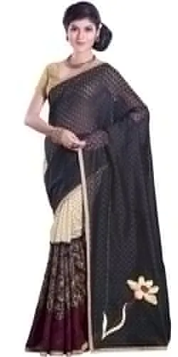 Vivacious Peach Net Chanderi Saree