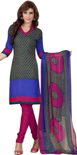 Pretty Printed Chiffon and Crepe Salwar Suit from Siya