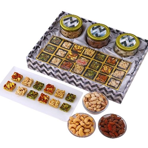 Yummy Gift Box of Sweet N Nuts Celebration