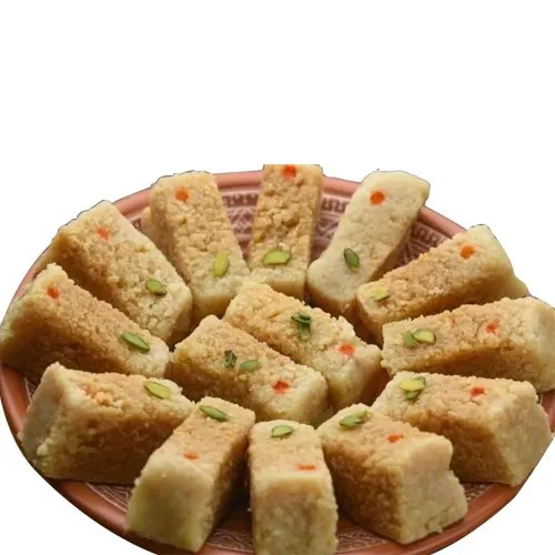 Garnishing Connection Milk Cake Sweets Box from Haldirams