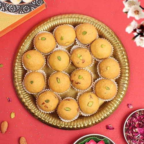 Enticing Dry Fruit Besan Ladoo Box by Kesar