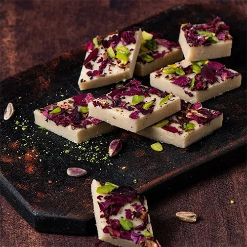 Rose Dry Fruit Barfi Symphony