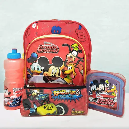 Exclusive Mickey Mouse Backpack Lunch Box N Sipper Bottle Combo