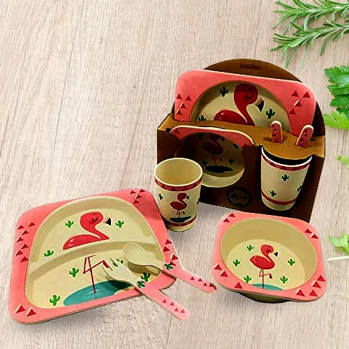 Alluring Bamboo Fiber Eco Friendly Kids Feeding Set