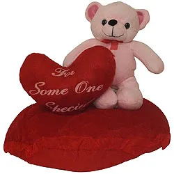 Marvelous Cushion with Heart N Teddy