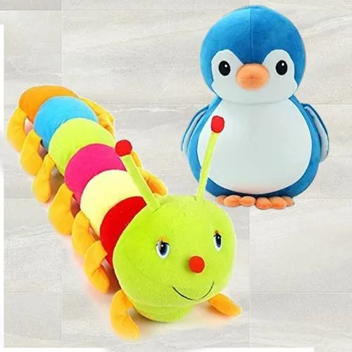 Marvelous Penguin N Caterpillar 2 pcs Soft Toy for Kids