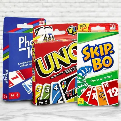 Wonderful Mattel Uno Skip Bo N Phase 10 Card Game