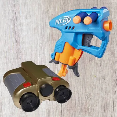 Amazing Nerf NanoFire Blaster N Night Scope Binocular with Pop Up Light